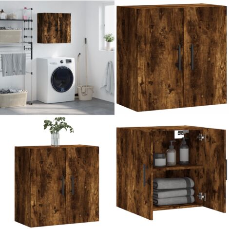 Armadietto a Muro Rovere Fumo 60x31x60 cm in Legno Multistrato - Armadio a muro - Armadio in legno