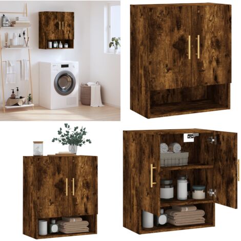 Armadietto a Muro Rovere Fumo 60x31x70 cm in Legno Multistrato - Armadio a muro - Armadio in legno