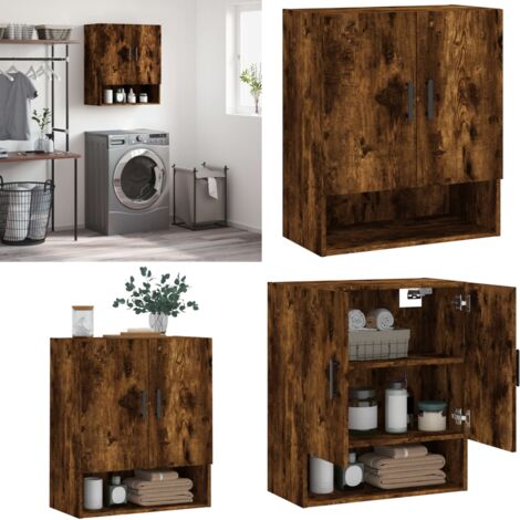 Armadietto a Muro Rovere Fumo 60x31x70 cm in Legno Multistrato - Armadio a muro - Armadio in legno