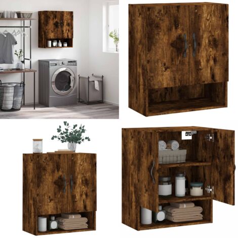 Armadietto a Muro Rovere Fumo 60x31x70 cm in Legno Multistrato - Armadio a muro - Armadio in legno