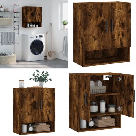 Armadietto a Muro Rovere Fumo 60x31x70 cm in Legno Multistrato - Armadio a muro - Armadio in legno