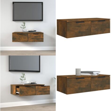 Armadietto a Muro Rovere Fumo 68x30x20 cm in Legno Multistrato - Armadio a muro - Armadietto in legno