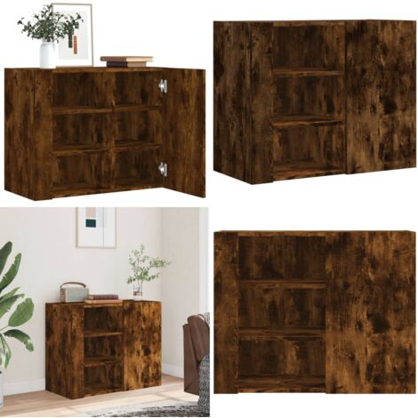 Armadietto a Muro Rovere Fumo 75x35x60 cm in Truciolato - Armadietto in truciolato - Armadietto in legno multistrato