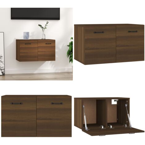Armadietto a Muro Rovere Marrone 60x36,5x35 Legno Multistrato - Armadietto pensile - Armadietto in legno