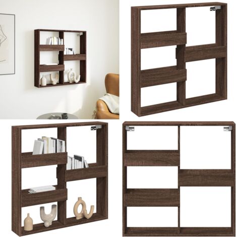 Armadietto a Muro Rovere Marrone 80x15x80 cm Legno Multistrato - Armadio a muro - Armadietto in legno