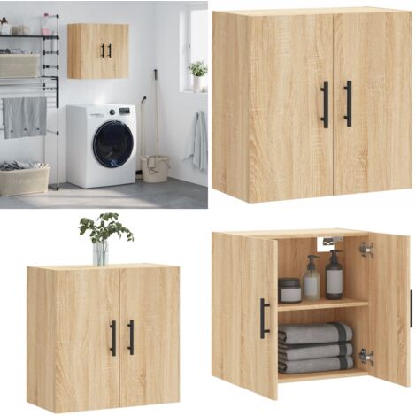 Armadietto a Muro Rovere Sonoma 60x31x60 cm Legno Multistrato - Armadio a muro - Armadietto in legno