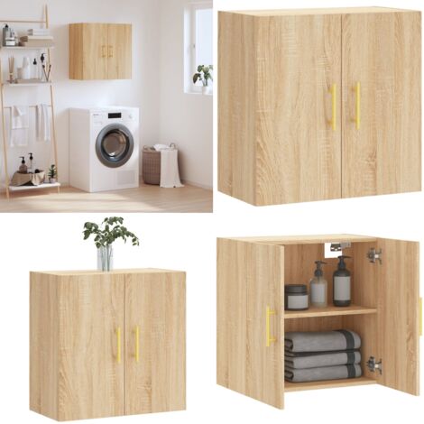 Armadietto a Muro Rovere Sonoma 60x31x60 cm Legno Multistrato - Armadio a muro - Armadietto in legno