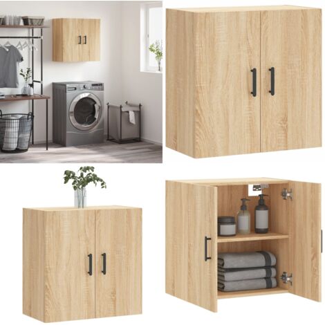 Armadietto a Muro Rovere Sonoma 60x31x60 cm Legno Multistrato - Armadio a muro - Armadietto in legno