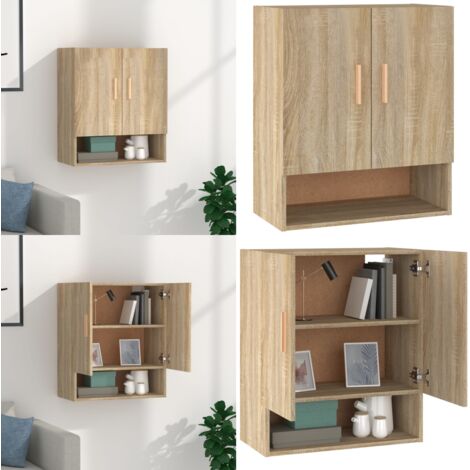 Armadietto a Muro Rovere Sonoma 60x31x70 cm Legno Multistrato - Armadio a muro - Armadietto in legno