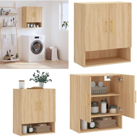 Armadietto a Muro Rovere Sonoma 60x31x70 cm Legno Multistrato - Armadio a muro - Armadio in legno