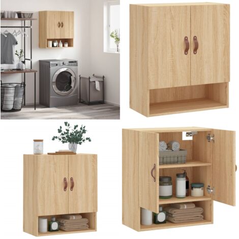 Armadietto a Muro Rovere Sonoma 60x31x70 cm Legno Multistrato - Armadio a muro - Armadio in legno