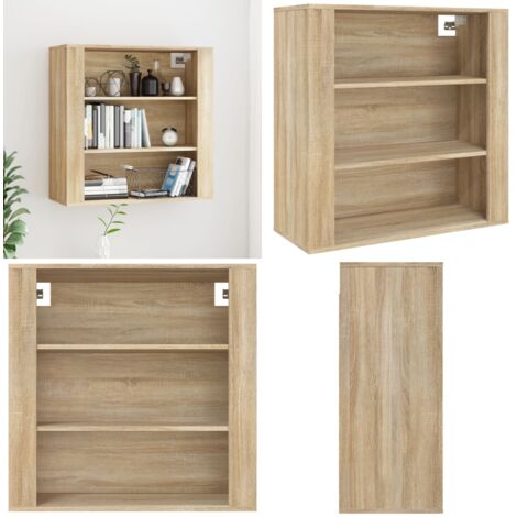 Armadietto a Muro Rovere Sonoma 80x33x80 cm Legno Multistrato - Armadio a parete - Armadio in legno
