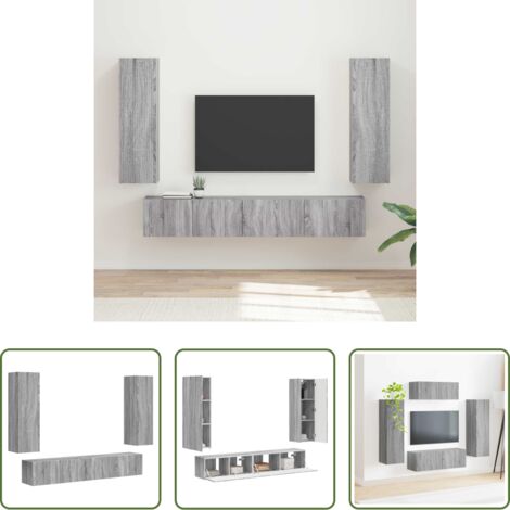 Armadietto a muro -  Set mobile TV 3 pcs Grigio Sonoma Legno multistrato