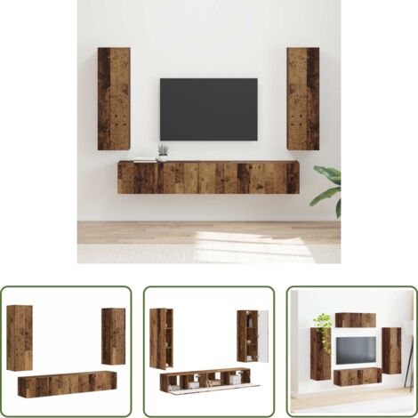 Armadietto a muro -  Set mobile TV 3 pcs Legno vecchio Legno multistrato