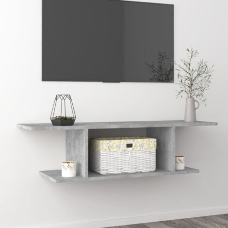 Armadietto a Parete per TV Grigio Cemento 103x30x26,5 cm