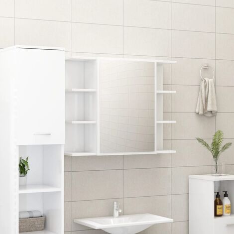 Mobile specchio bagno bianco