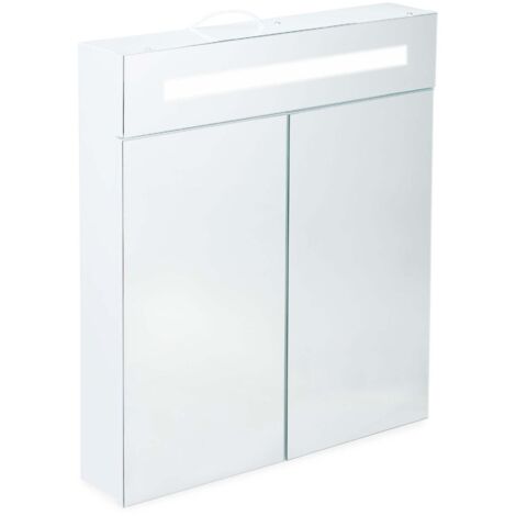 Armadietto a specchio LED con 2 ante