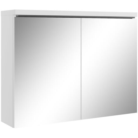 Armadietto a specchio Paso 80 x 60cm Bianco - specchio armadietto bagno