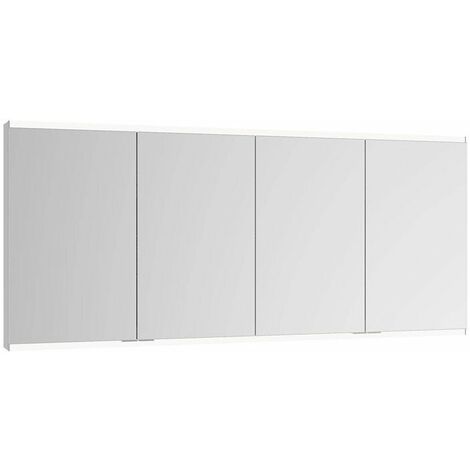 Armadietto a specchio Royal Modular 2.0 1600x700x160mm anodizzato argento, prolunga a muro, 2 prese, USB KEUCO