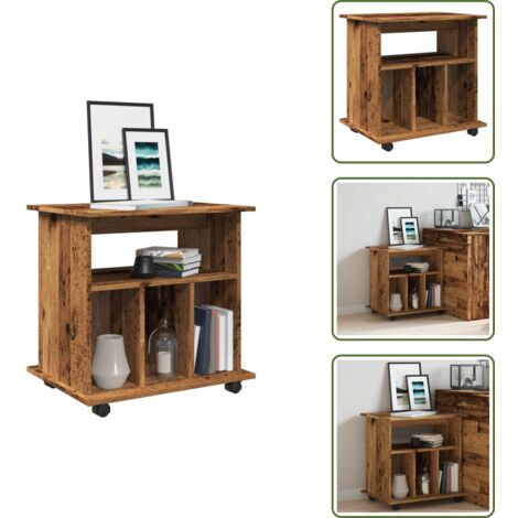 Armadietto antico - vidaXL Armadietto con Ruote Legno Antico 60x45x60 cm Legno Multistrato - Armadietto con ruote girevoli