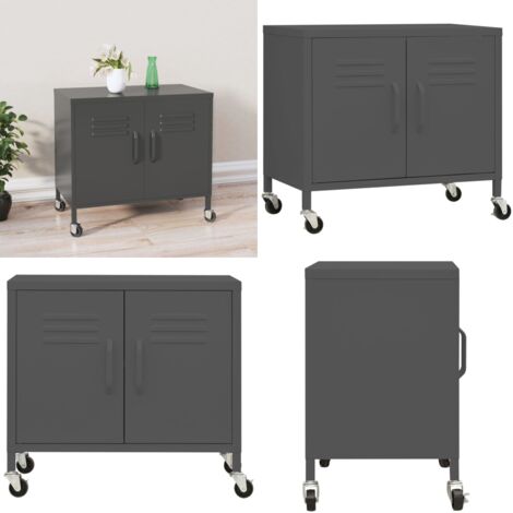 Armadietto Antracite 60x35x56 cm in Acciaio - Armadio regolabile - Armadio con ruote