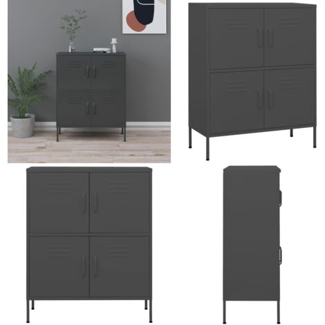 Armadietto Antracite 80x35x101,5 cm in Acciaio - Armadio per casa - Armadio organizzato