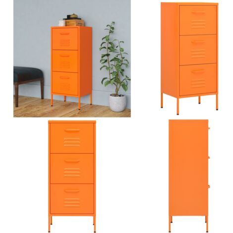 Armadietto Arancione 42,5x35x101,5 cm in Acciaio - Armadio - Armadio laterale