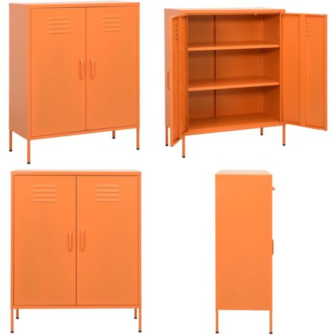 Armadietto Arancione 80x35x101,5 cm in Acciaio - Armadietto arancione - Armadietto laterale