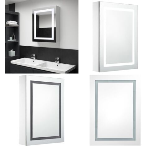 Armadietto Bagno con Specchio e LED 50x13x70 cm - Armadietto con specchio - Armadietto con led