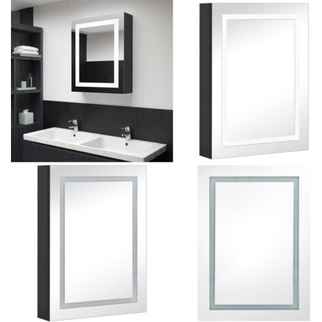 Armadietto Bagno con Specchio e LED 50x13x70 cm - Armadietto vanità - Specchio con led