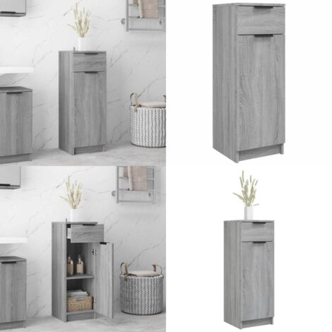 Armadietto Bagno Grigio Sonoma 32x34x90 cm in Legno Multistrato - Armadietto in legno - Armadietto grigio