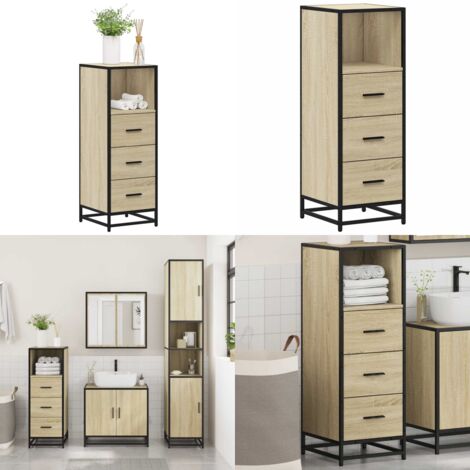 Armadietto Bagno Rovere Sonoma 35x37,5x100 cm Legno Multistrato - Armadio da bagno - Armadio in legno