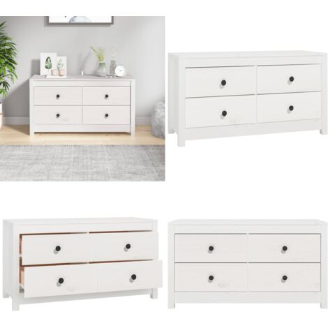 Armadietto Bianco 100x40x54 cm in Legno Massello di Pino - Armadietto in pino - Armadietto in legno massello