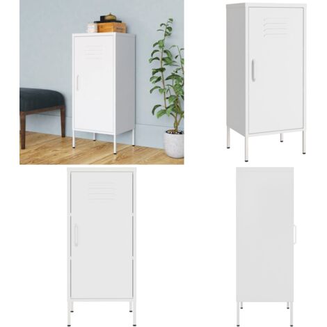 Armadietto Bianco 42,5x35x101,5 cm in Acciaio - Armadio per casa - Armadio con ripiani regolabili