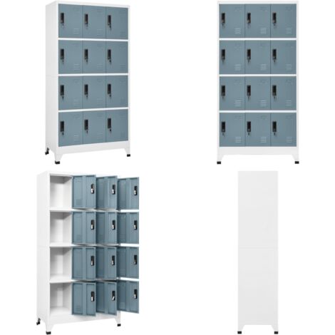 Armadietto con Chiave Grigio Chiaro e Scuro 90x45x180cm Acciaio - Armadietto in acciaio - Armadietto decorativo