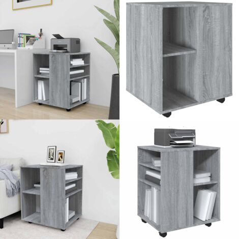 Armadietto con Ruote Grigio Sonoma 60x53x72cm Legno Multistrato - Armadietto con ruote - Armadietto per scrivania
