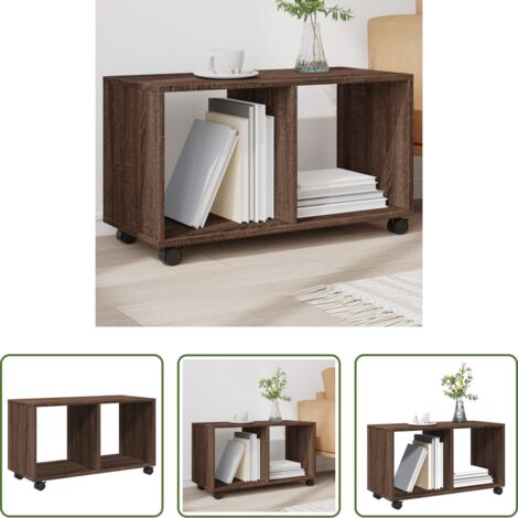 Armadietto con ruote -  Mobiletto con Ruote Rovere Marrone 72x33x42,5 cm in Truciolato