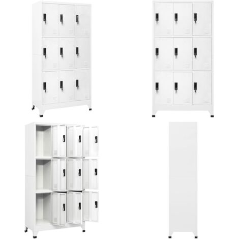 Armadietto con Serratura Bianco 90x45x180 cm in Acciaio - Armadietto in acciaio - Armadietto a chiave