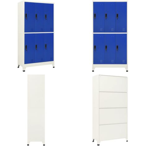 Armadietto con Serratura Grigio e Blu 90x45x180 cm in Acciaio - Armadietto in acciaio - Armadietto per vestiti
