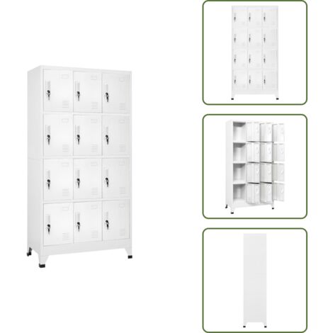 Armadietto con serratura - vidaXL Armadietto a Chiave con 12 Scomparti 90x45x180 cm - Armadietto per abiti