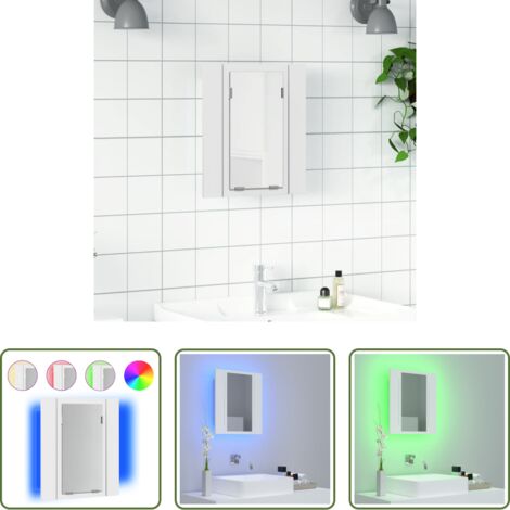 Armadietto con specchio -  Specchio da Bagno con LED Bianco 40x12x45 cm in Acrilico