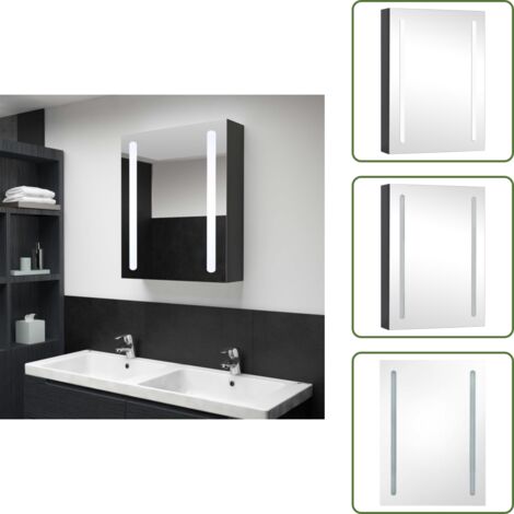 Armadietto con specchio - vidaXL Armadietto Bagno con Specchio e LED 50x13x70 cm - Armadietto con luce
