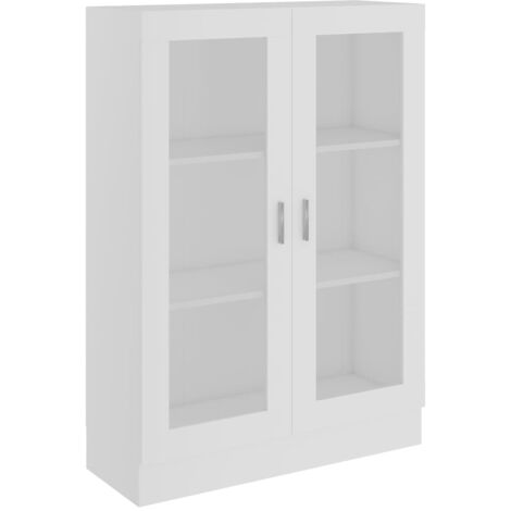 Armadietto con Vetrina Bianco 82,5x30,5x115cm Legno Multistrato vidaXL
