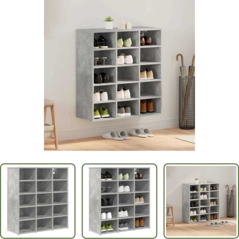 Armadietto corridoio -  Mobile per scarpe Grigio cemento 77,5 x 30 x 83,5 cm