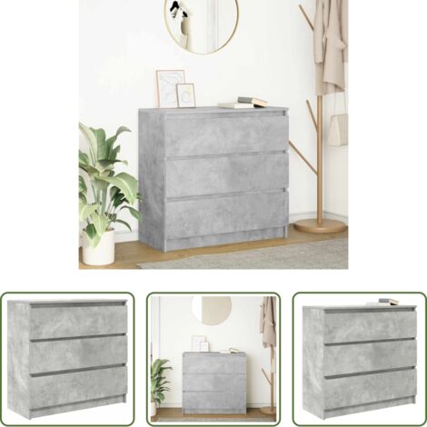 Armadietto -  Credenza Grigio Cemento 80x35x76 cm in Legno Multistrato