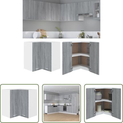Armadietto cucina -  Mobile Pensile Angolo “Lyon” Grigio Sonoma 57x57x60
