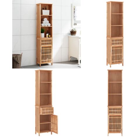 Armadietto da Bagno 42x29x182 cm in Legno Massello di Noce - Armadio in noce - Armadio in legno massello