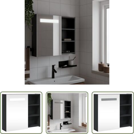 Armadietto Per Medicinali Con Specchio E Luce LED – 61x40 Cm – Dimmerabile, CRI 90+, 4000K – Ripiani Regolabili – Montaggio A Parete