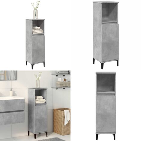 Armadietto da Bagno Grigio Cemento 30x30x100 cm in Truciolato - Armadietto da toilette - Armadietto in truciolato