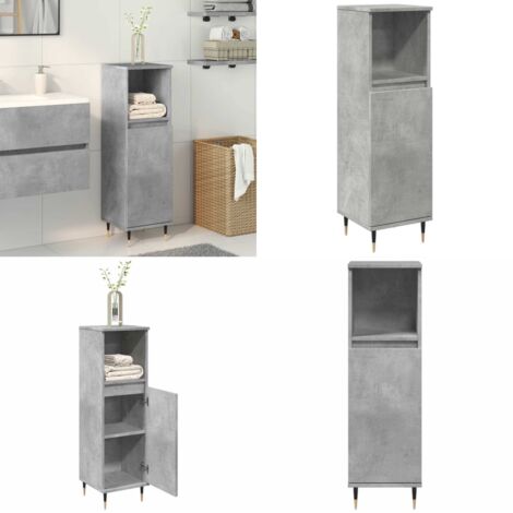 Armadietto da Bagno Grigio Cemento 30x30x100 cm in Truciolato - Armadio da bagno - Armadio in truciolato